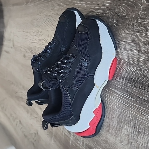 Jeffery Campbell Lo-Fi Chunky Sneakers Black White Red 6.5 - Picture 4 of 12